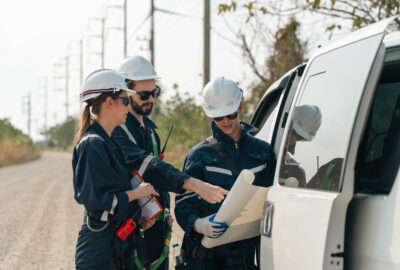 OSP construction manager coordinating fiber construction crews during an outside plant build