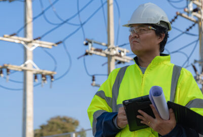 OSP engineer reviewing fiber broadband plans for design, permitting, and field construction support
