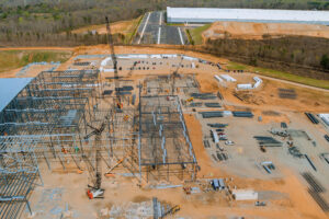 Data center construction site with electrical infrastructure for power-first AI development