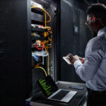 Data center field services technician providing hands-on technical support