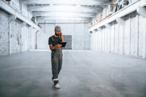 WiFi engineer performing an enterprise wireless site survey
