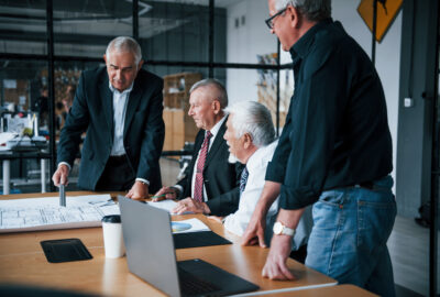 Wireless VP of business development reviewing infrastructure growth strategy